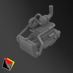 0196_NKR71_Turbodiesel_0196-2.jpg STL file 1/64 Scale Hot Rod Turbo Diesel Engine・3D printable model to download