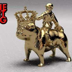 Marie-Antoinette_PugTrooper-02.jpg Бесплатный STL файл Titled: "Wishful thinking, riding my pug called Marie-Antoinette".・3D-печатная модель для загрузки, BonGarcon