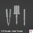 2.png 1:12 scale miniature hair tools - straightener, waver, curler