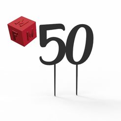 50.jpg Archivo STL 50 cake topper・Diseño de impresión en 3D para descargar