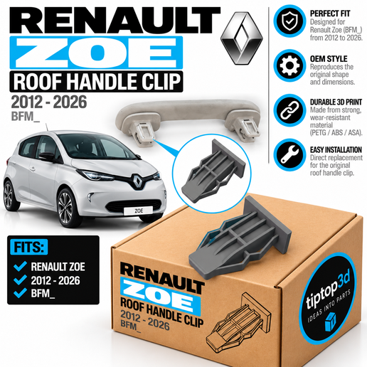 Renault Zoe Roof Handle Clip BFM_ 2012–2026 – 3D Printable Replacement Part