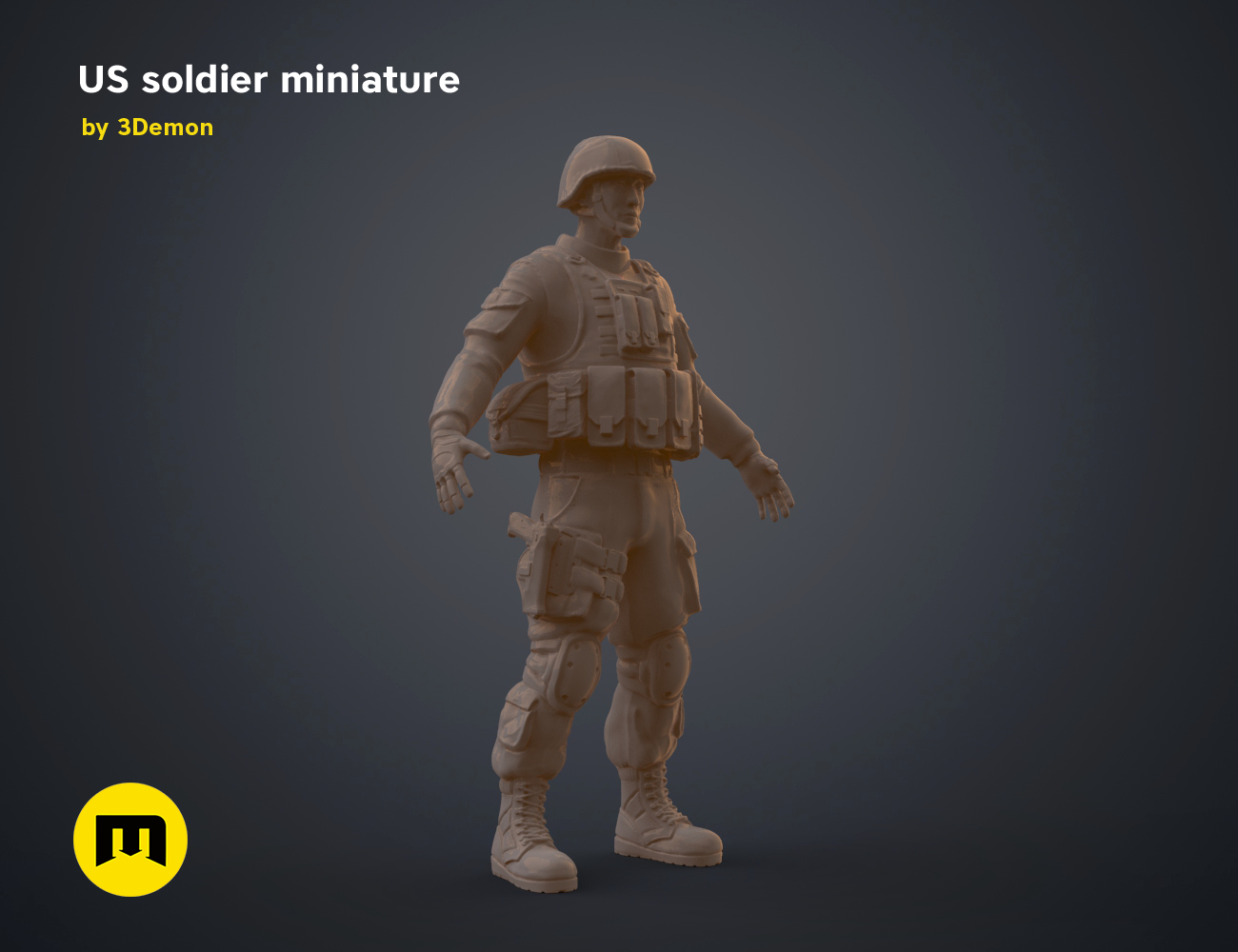 US-soldier_unposed-Overview.1463-kopie.png Download file US soldier miniature • 3D print model, 3D-mon