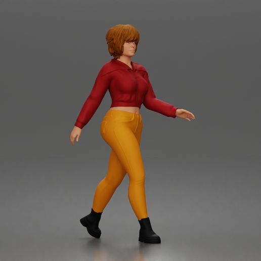 3DG-0001.jpg Walking pose highlights outfit design showing energy movement and character