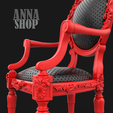 7.png 3D | STL | PRINT | MODEL | CHAIR FOR DOLL | BJD | ARMCHAIR | ROCOCO | INTERIOR | DOLL ROOM | OOAK | RESIN | COLLECTION