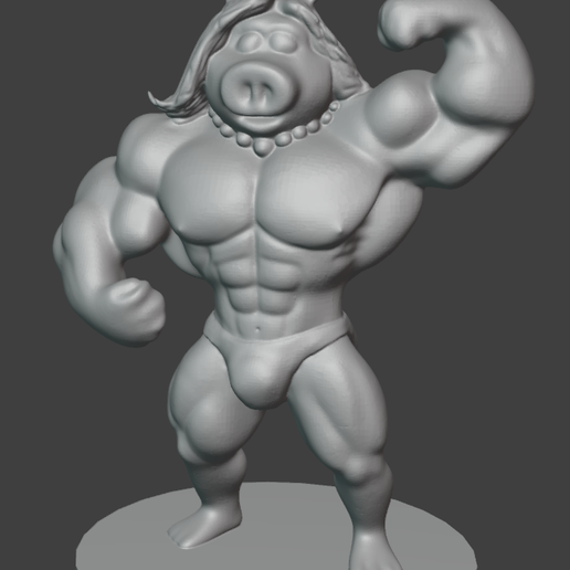 Muscle Ms. Piggy - 3D model önizlemesi