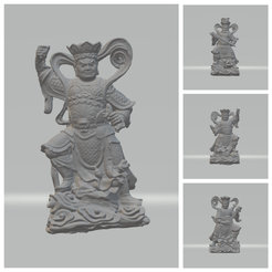 Blank-4-Grids-Collage.png STL file Four Heavenly Kings 3D print model・3D printing model to download
