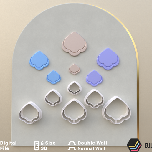 POLYMER CLAY CUTTERS* 6 size 2 version cut/Moroccan/EULITEC.COM/CC/COPYRIGHTED LICENSE 3D model