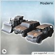 1-PREM.jpg Set of three post-apocalyptic vehicles with vehicle carcasses, bulldozer, and Hummer (4) - Future Sci-Fi SF Post apocalyptic Tabletop Scifi 28mm 15mm 20mm Modern