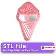 Ice-Cream-with-cornet-cookie-cutter-6.png Ice cream with cornet COOKIE CUTTER - SUMMER TROPICAL COOKIE CUTTER STL FILE
