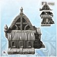 3.jpg Medieval house with large awning on platform and access staircase (15) - Medieval Gothic Feudal Old Archaic Saga 28mm 15mm RPG