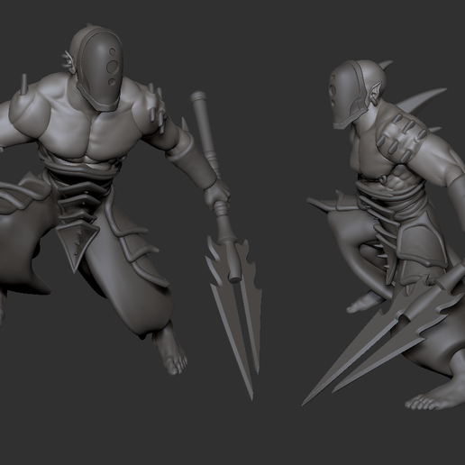 Raider01.png 3D file Warrior Squad With Bonus Acolyte / Raider - Cursed Elves・3D printer design to download, edgeminiatures