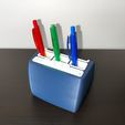 IMG_3208.jpg STL/3MF files for Sticky Notes Organizer with stencils and pen holder. Desk organizer.