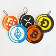 Zbiorcze-Coin.jpg Two Sided Crypto Keychain s BTC ETH BNB XRP DOGE LTC