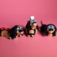 Articulated-Dachshund-Duo---Cute-3D-Printed-Toy-Keychain_1.jpg 🌭Articulated Dachshund Duo – Cute 3D Printed Toy & Keychain (Hot Dog Costume Bonus)