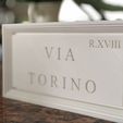 IMG_0344.jpg Download free STL file Roman Street Sign - VIA TORINO • 3D printable template, cventour