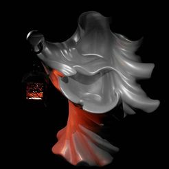 1.jpg Archivo STL Fantasma de Halloween estilo Cracker Barrel con linterna en la mano・Diseño para descargar y imprimir en 3D