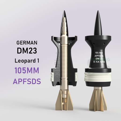 🐆 DM23 APFSDS (Leopard 1 Ammunition)・ 3MF File for 3D printing・Cults