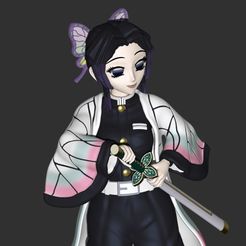 2.jpg STL-Datei Shinobu Kocho von Demon Slayer・Design zum Herunterladen und 3D-Drucken