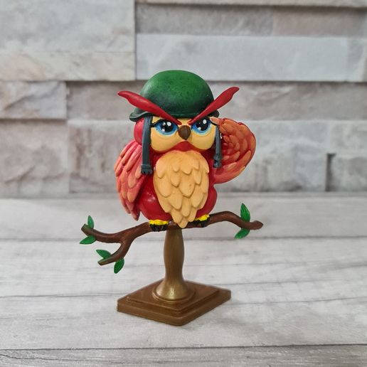 Cute funny Owl Soldier 3D model