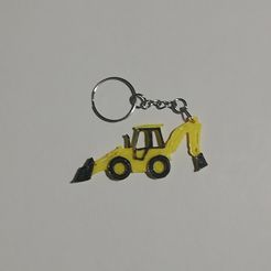 Retroescavadora-2.jpg STL file Backhoe keychain・Design to download and 3D print