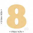 number_eight~8.25in-cm-inch-cookie.png Number Eight Cookie Cutter 8.25in / 21cm