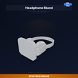 01_hero.png Minimalist Headphone Stand, Curved Hook, Stable Base, - 3D Printable STL File