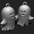 r_14.jpeg Kawaii Ghost Keychain - Spooky Mini STL Model for 3D Printing