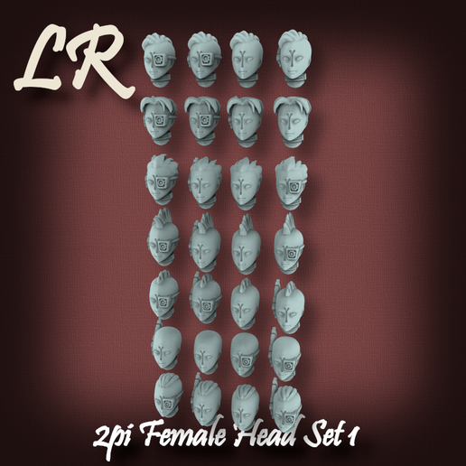 2pi Female Heads - 3D model önizlemesi