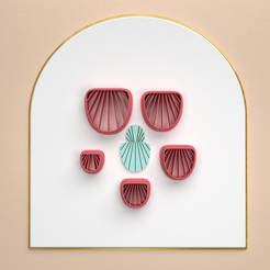 Presentacion-etsy-Frontal.png 3D file Polymer clay cutter Scallop in 5 sizes and 2 cut version/geometric earrings/eulitec.com/-cc-copyrighted-license・3D print model to download