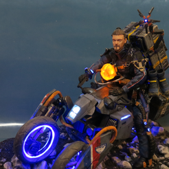 cults_q3.png STL file Death Stranding Sam on his bike with LED lights・3D printing model to download, OneIdMONstr