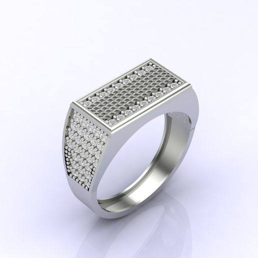 Gents Ring Print Ready STL 3DM Gents Rings Diamond Men Ring 3D print model 3D model