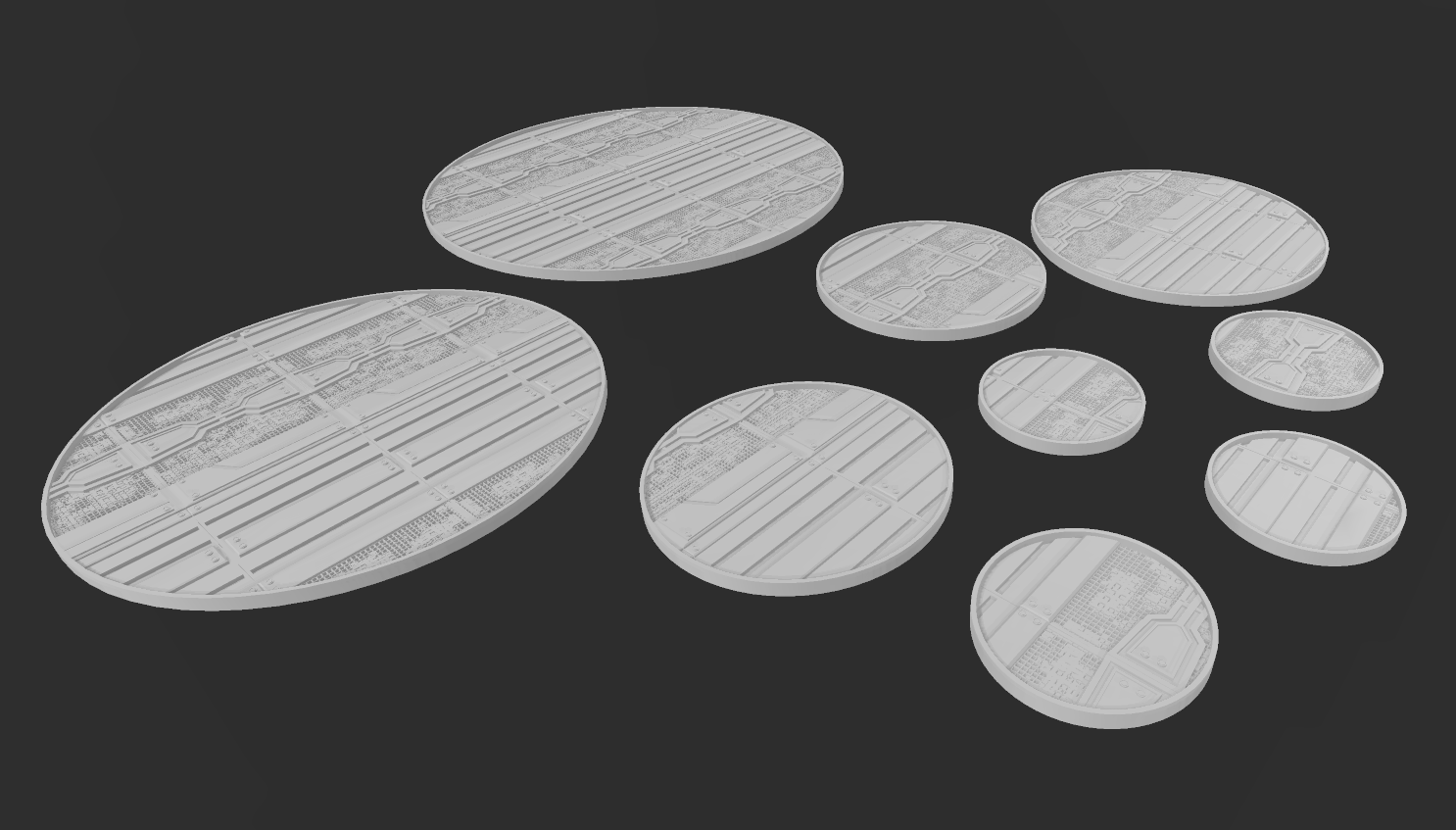All-Bases.png Download STL file Base Toppers - Sci Fi Ships Deck • Design to 3D print, thatmrshy
