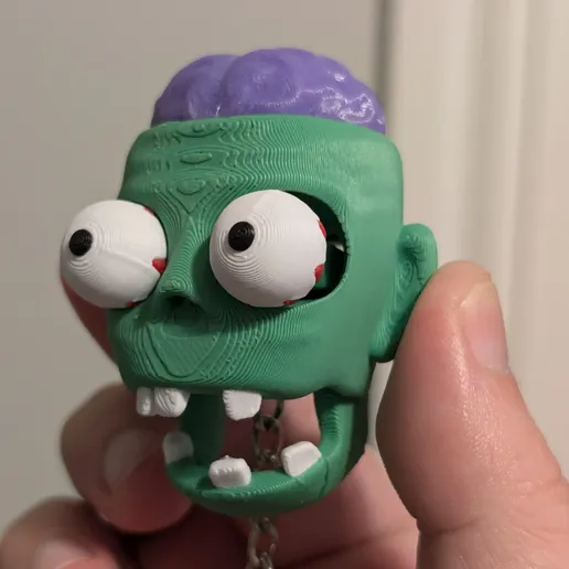 Zombie Ojos Saltones - Interactive Fidget Keychain 3D