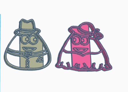 POU Male Female Cookie Cutter