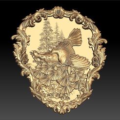 172.jpg Free STL file pheasant on a tree cnc router・3D printer model to download