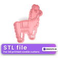 Dreaming-Llama-cookie-cutter-7.png Dreaming Llama COOKIE CUTTER - Cowboy COOKIE CUTTER STL FILE