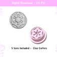 1.png STAR WARS Galactic Empire Cutter for Polymer Clay | Digital STL File | Clay Tools | 5 Sizes Clay Cutters for Earrings