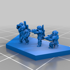 d98b39a0-5a9e-4356-a67c-7147c7cc6219.png Free 3D file Half-Hex Infantry Stands (4person, Cmnd)・Model to download and 3D print