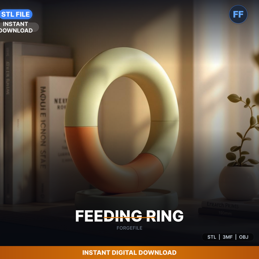 Floating Feeding Ring, Keeps Food In One Area, Suction - 3D Printable STL File