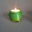 20230702_144822.jpg Cauldron Tea Light Holder, Witchy Candle, Wicca