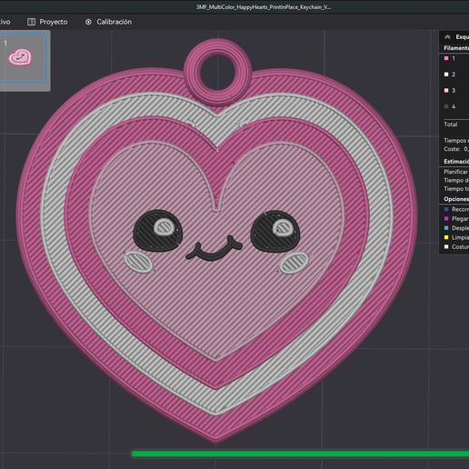 Keychain_HappyHeart_V08.jpg Porte-clés Happy Hearts Print In Place