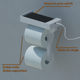 SoporteRollos.png Toilet paper holder with mobile charging base for complicated moments