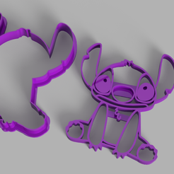 Stich.png Fichier STL Coupe-biscuits Stich・Plan imprimable en 3D à télécharger