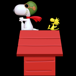 1.png Archivo 3D Snoopy Flying Ace・Modelo para descargar y imprimir en 3D, SillyToys