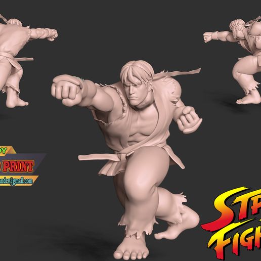 READY ROR 0) PRON 7 ef Archivo 3D Ryu - Street Fighter・Objeto para impresora 3D para descargar, bonbonart