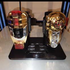 IMG_7367.png STL file Power Rangers Gold Zeo morpher/Zeonizer vertical stand・3D printing model to download