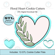 Etsy-Listing-Template-STL.png Floral Heart Cookie Cutter with Stamp | STL File