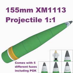 XM1113.jpg 155mm XM1113 Extended Range Rocket Assisted Projectile 1:1