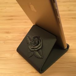 IMG_3343.JPG Download free STL file Phone stand with rose logo | valentine day • 3D printable model, shasha