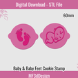 1.png Baby & Baby Feet Embosser Stamp for Fondant Icing Cookies and Cakes | Special Occasions - Cookie Cutters Stamps - STL File